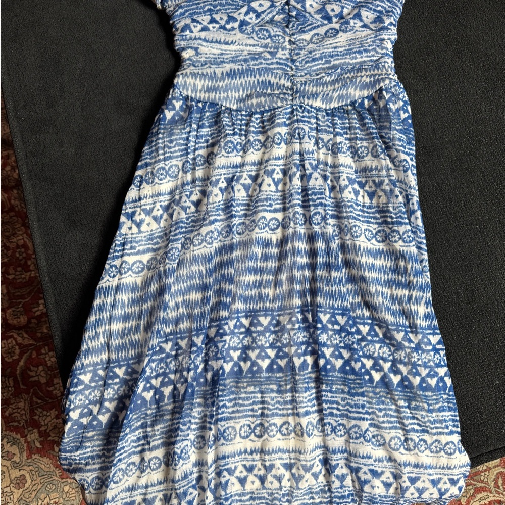 Free People Blue and White Sweetheart Sundress